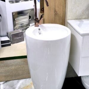 LAVABO MONOBLOC ROND BLANC