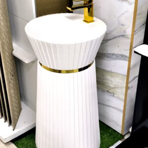 LAVABO MONOBLOC EN CORION BLANC MAT