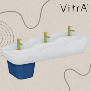 VitrA Sento Kids lavabo double, 125 cm, 3 hauteurs, sans trop-plein
