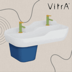 VitrA Sento Kids lavabo double, 85 cm, 2 hauteurs