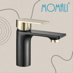 MITIGEUR LAVABO COZY NOIRE/OR