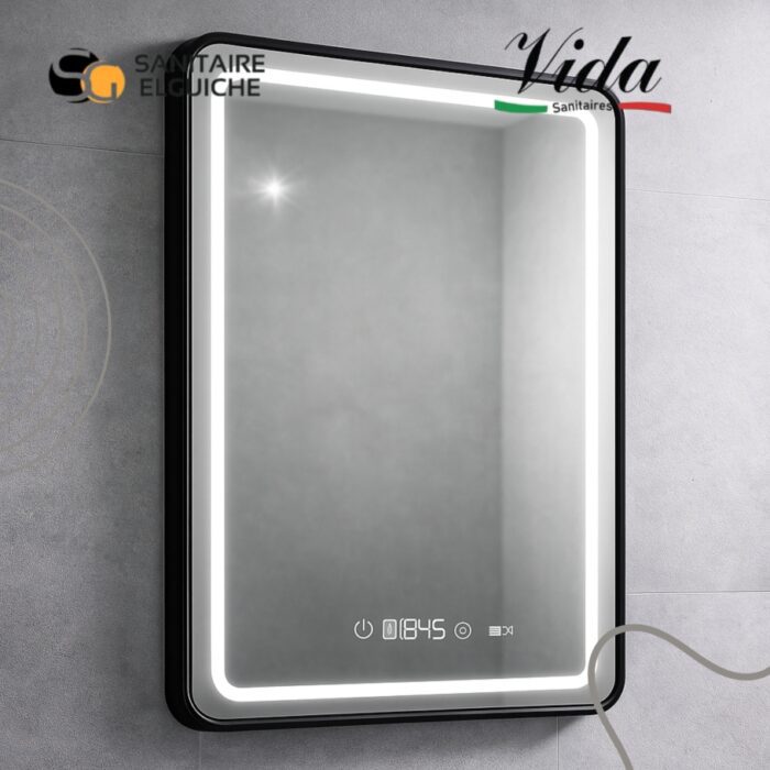 Vida Rectangle Miroir LED 3 Fonctions , Anti buée avec contour en Aluminium Vida Rectangle Miroir LED 3 Fonctions , Anti buée avec contour en Aluminium