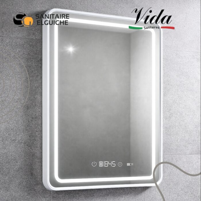 Vida Rectangle Miroir LED 3 Fonctions , Anti buée avec contour en Aluminium Vida Rectangle Miroir LED 3 Fonctions , Anti buée avec contour en Aluminium