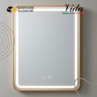 Vida Rectangle Miroir LED 3 Fonctions , Anti buée avec contour en Aluminium