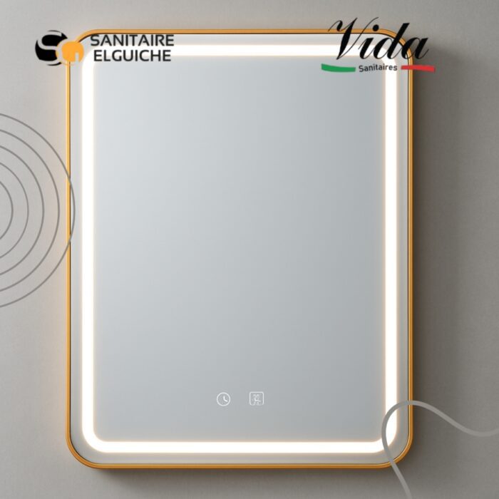 Vida Rectangle Miroir LED 3 Fonctions , Anti buée avec contour en Aluminium Vida Rectangle Miroir LED 3 Fonctions , Anti buée avec contour en Aluminium