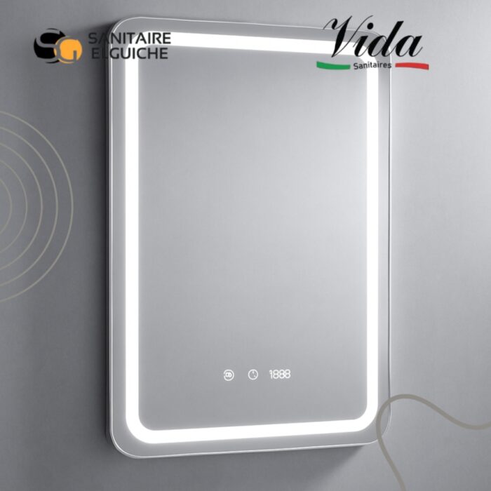 Vida Rectangle Miroir LED 3 Fonctions , Anti buée avec contour en Aluminium Vida Rectangle Miroir LED 3 Fonctions , Anti buée avec contour en Aluminium